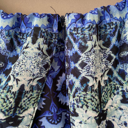 Eliza J sz 12 blue floral off shoulder mini vacation beach dress