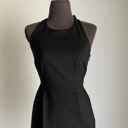 Kate Spade sz S black halter sheath backless mini dress