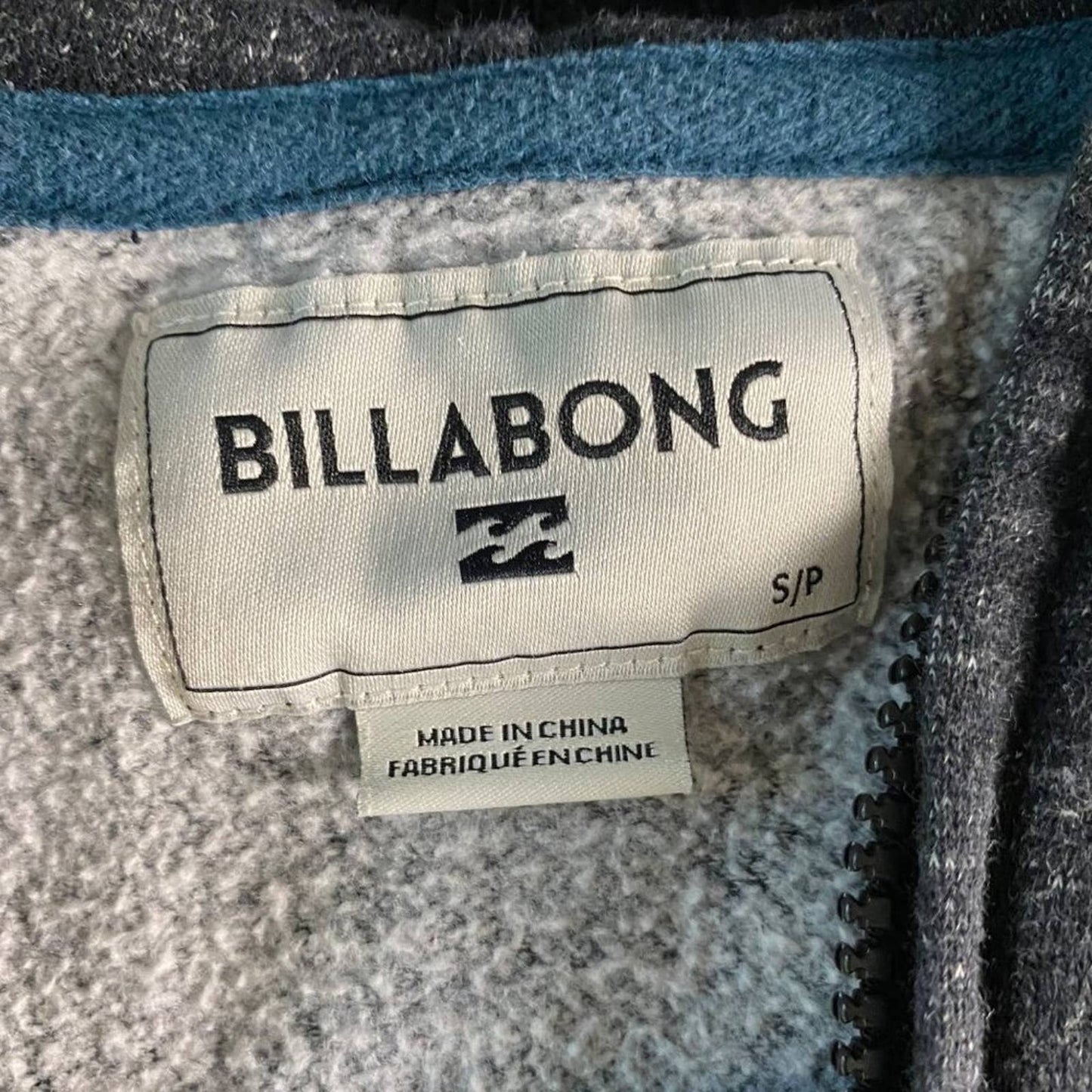 Billabong sz S 100% Cotton long sleeve zip hoodie