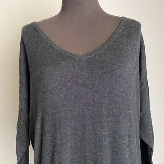 Joie sz XS gray v-neck casual wool comfy boho sweater shirt NWOT