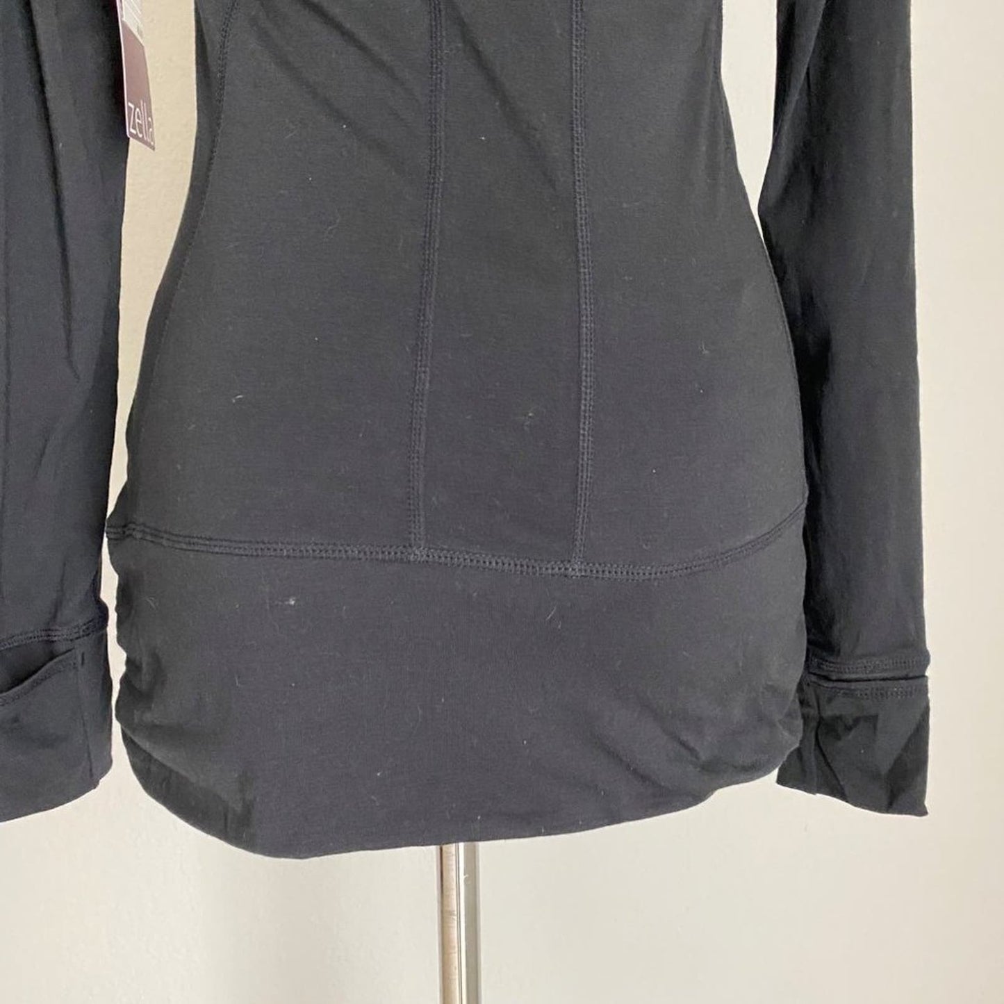 Zella sz XS  hooded scoop neck work out top shirt NWT