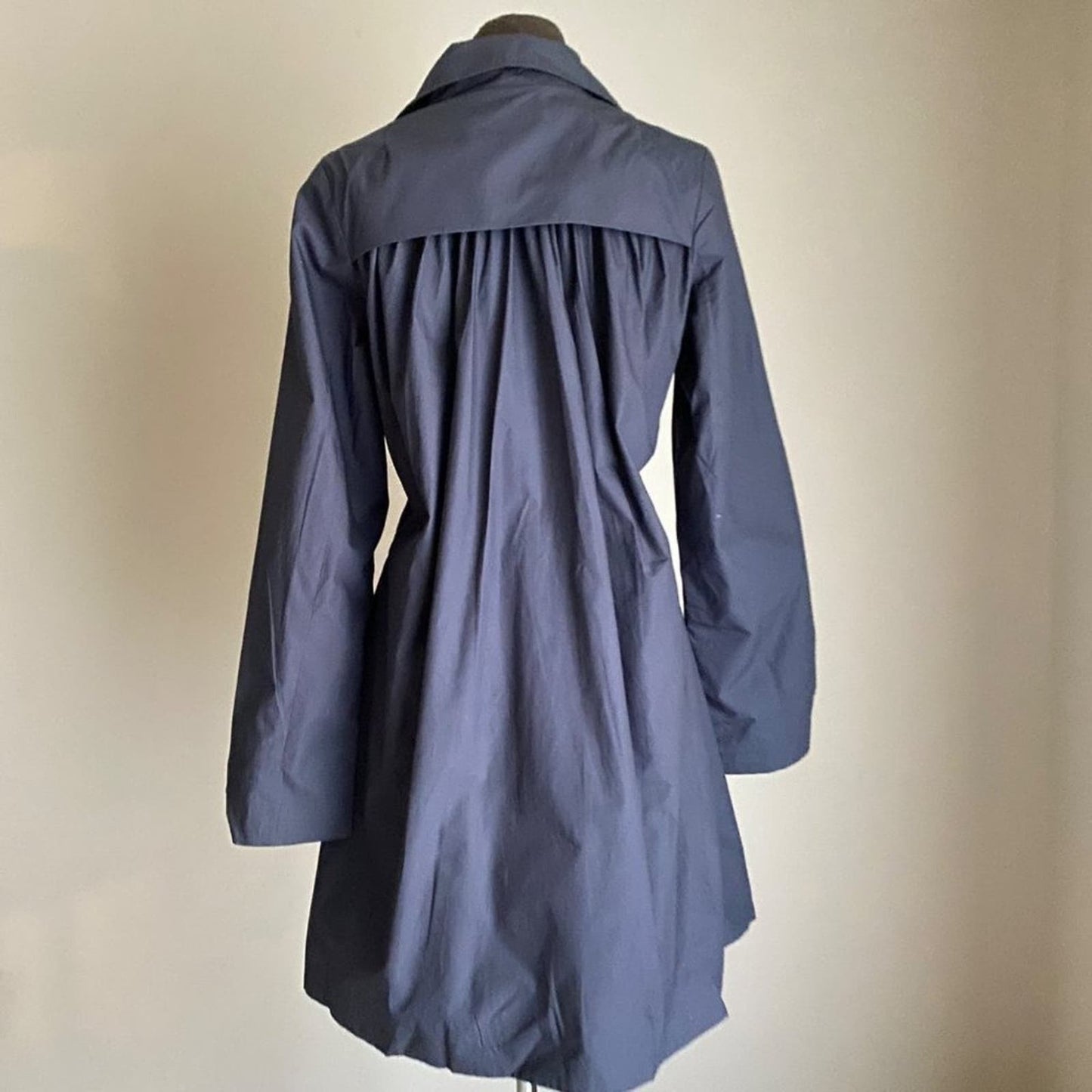 Mossimo sz M navy 100% cotton double breasted long trench coat