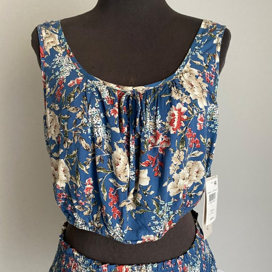 Kingston grey sz L floral skirt and top set 2 piece NWT
