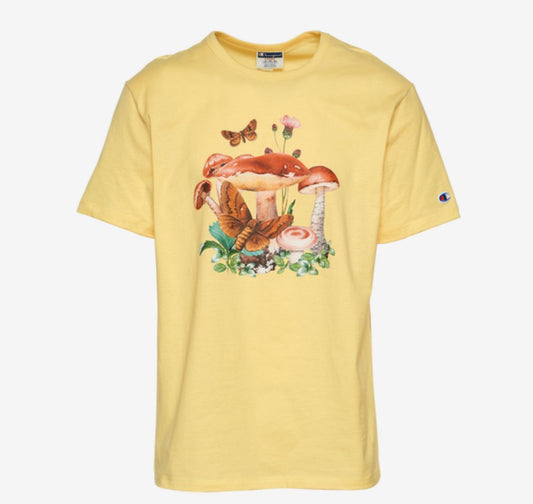 Champion sz XXL 100% cotton Nature Mushroom forager cadmium T-Shirt