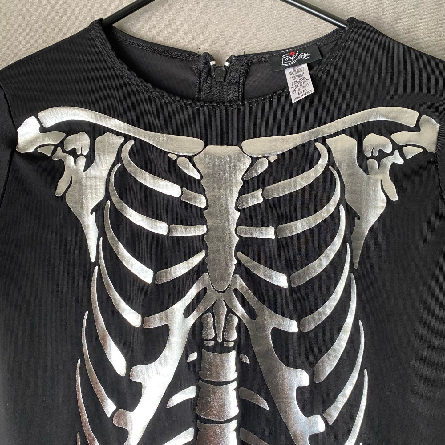 ForPlay sz S/M Skeleton bodysuit halloween day of the dead sexy costume