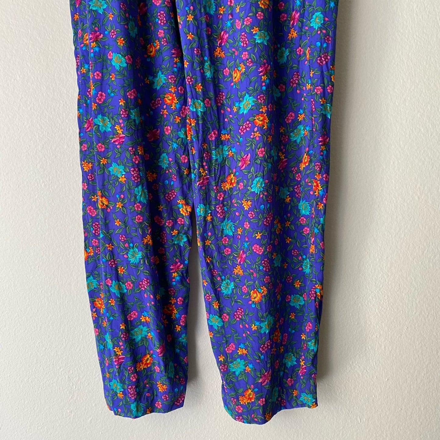 Liz Claiborne sz L 100% silk vintage floral slacks pants