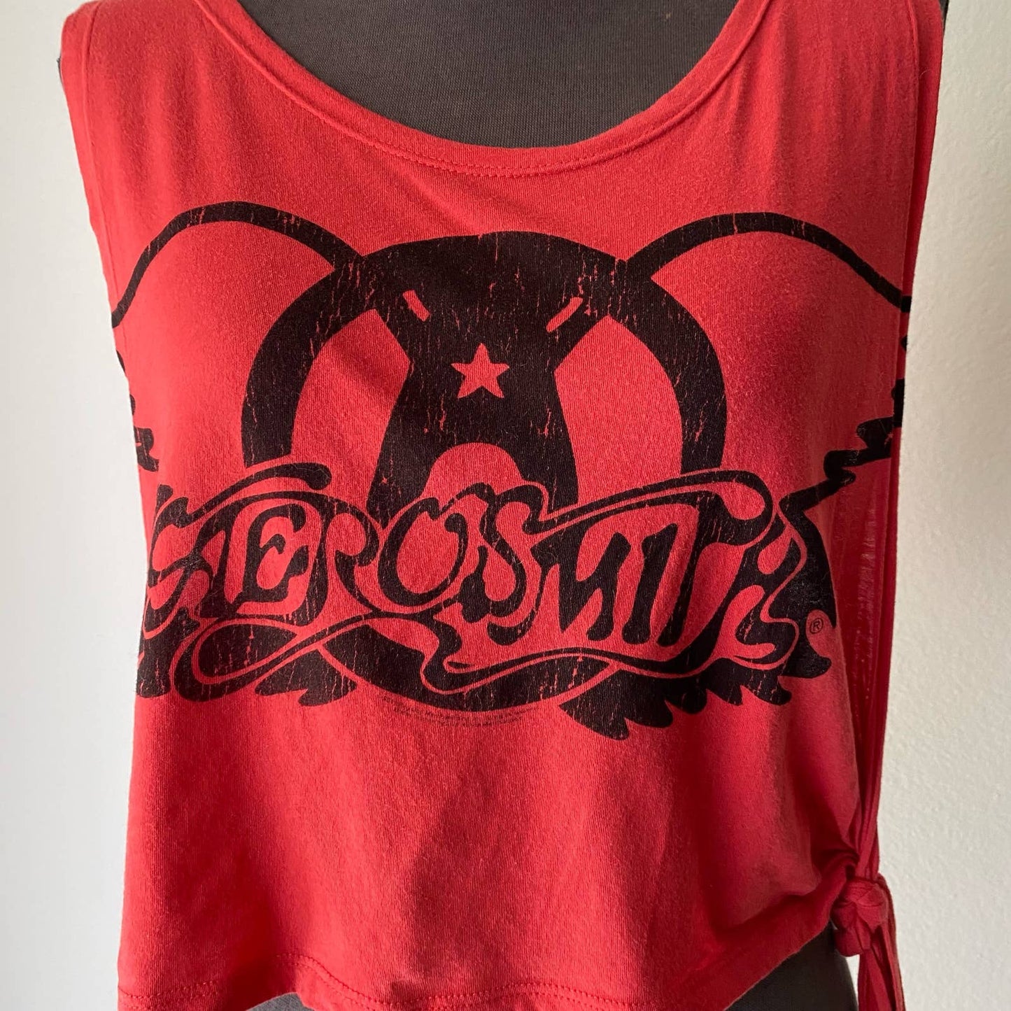 Aerosmith sz S red tank crop top