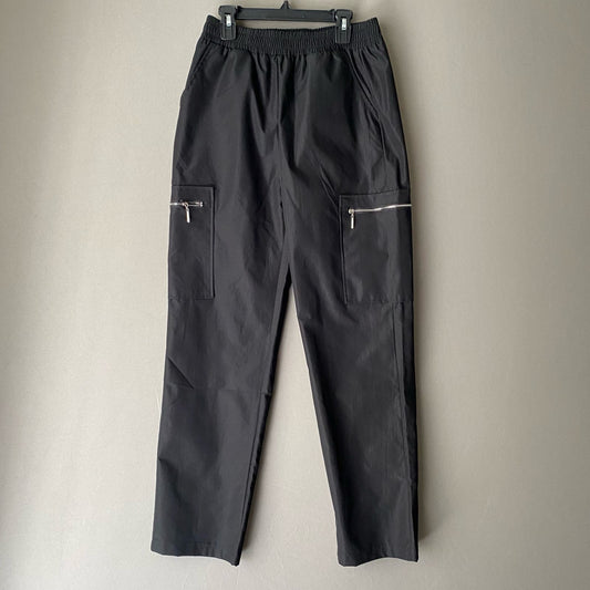 Black high waisted elastic waist sz S Y2K cargo pants NWOT