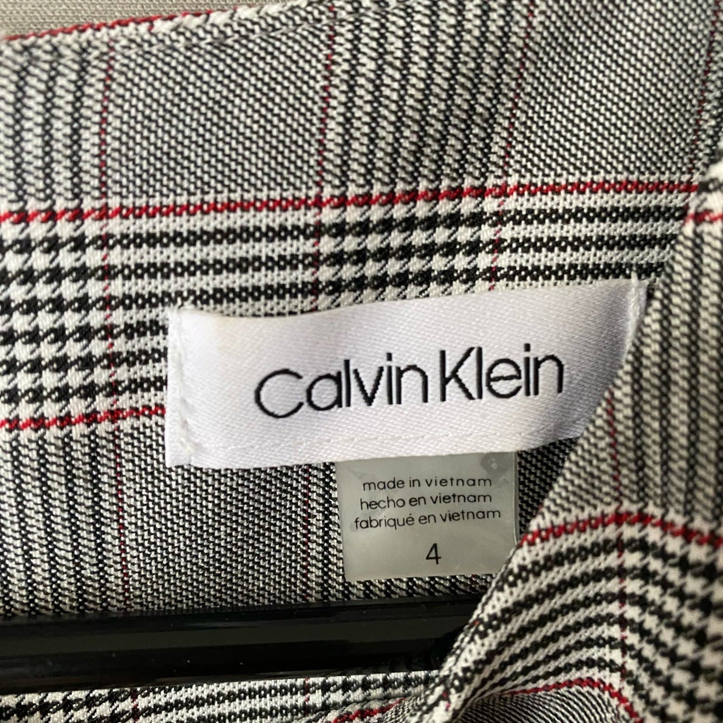Calvin Klein sz 4 plaid sheath dress