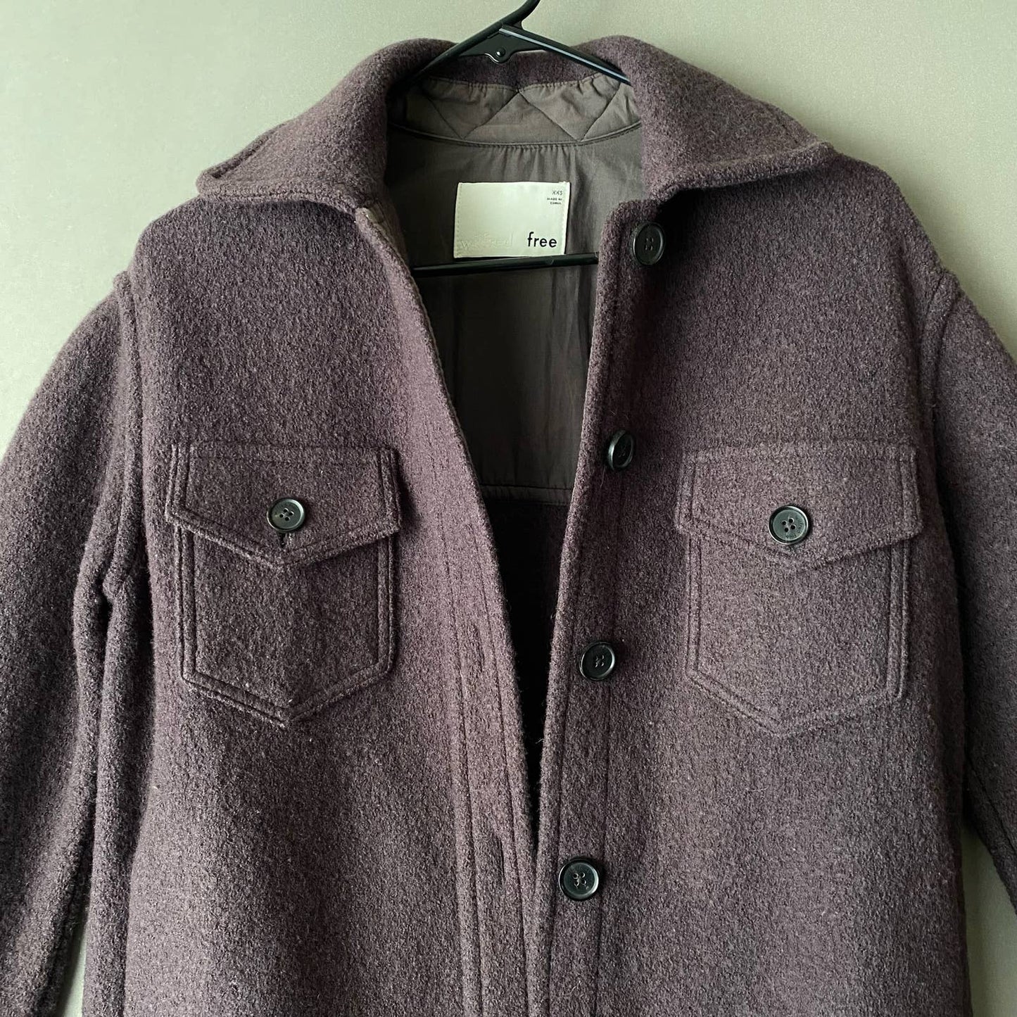 Artizia Wilfred Free sz XXS 100% Marino Wool button down coat jacket NWOT