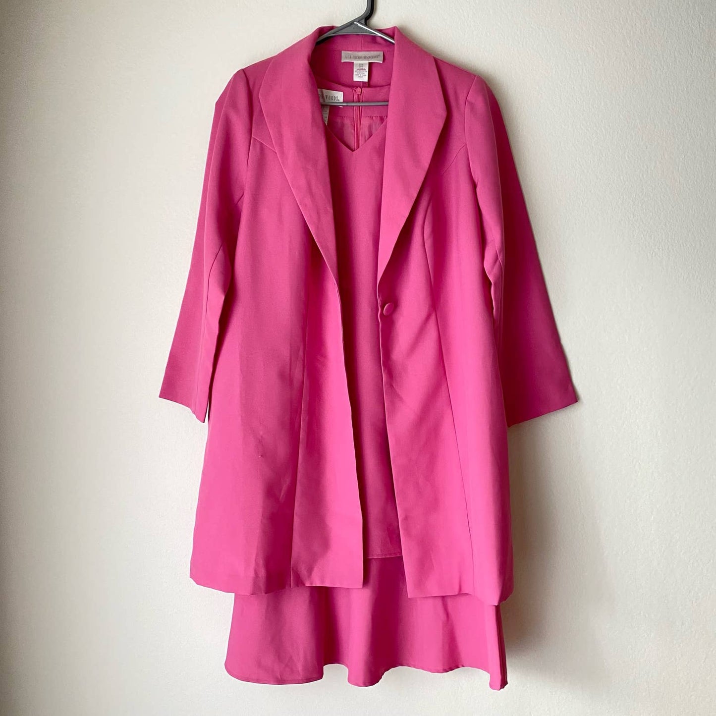 Allison Wood sz 14W pink 2pc dress blazer set NWT