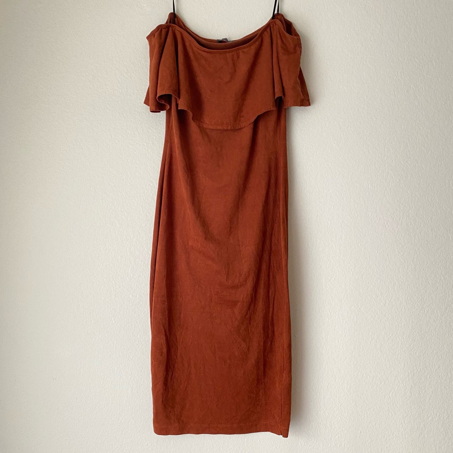 Lovely Day sz S off shoulder faux suede tube dress