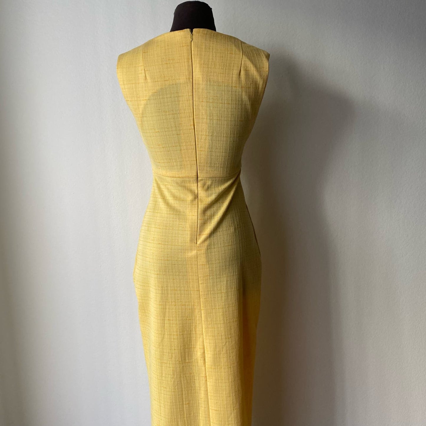 Vintage Homemade sz XS yellow 40's pencil maxi dress