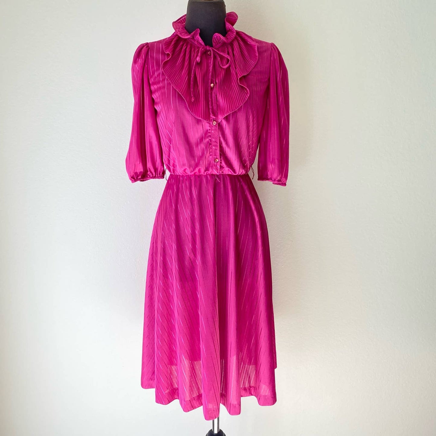 Promises Petites sz 10 victorian neck A-line Vintage dress