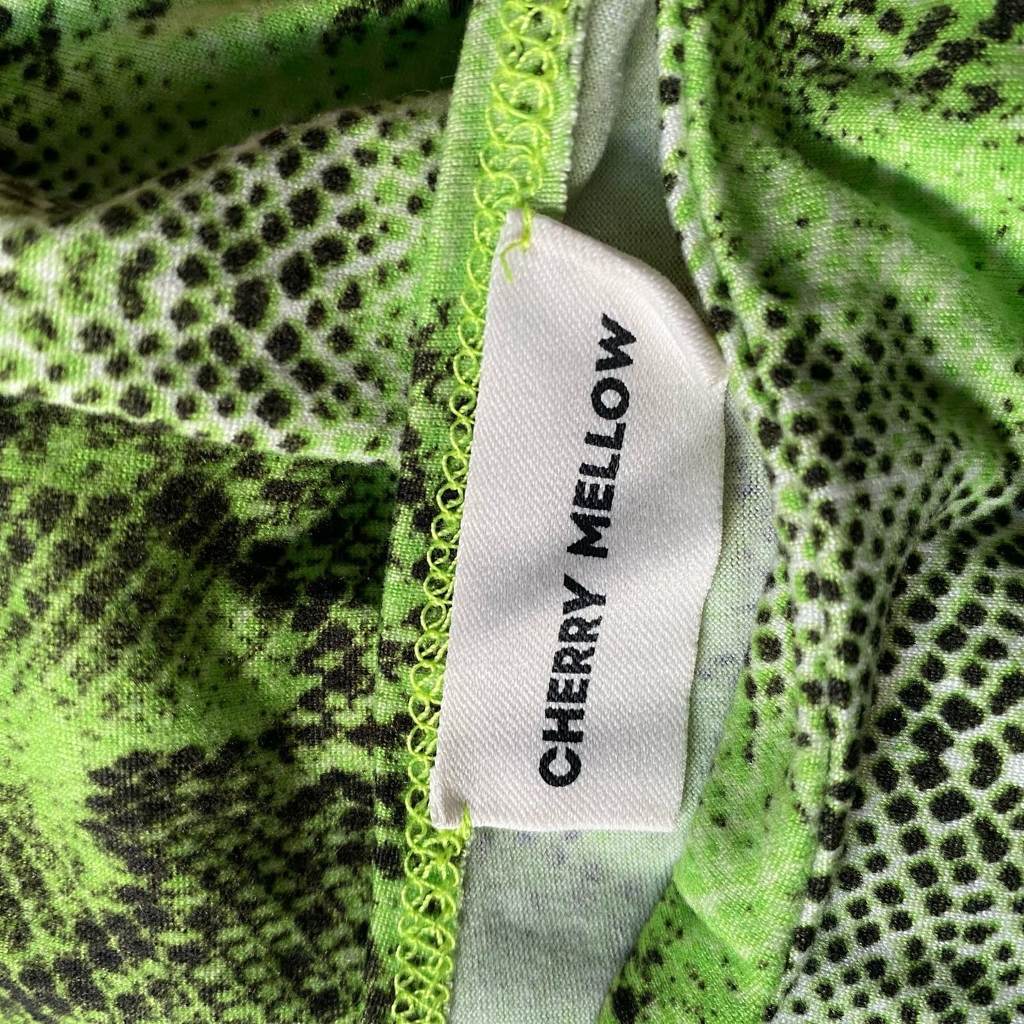Cherry Mellow sz M neon snake skin print cut out bodycon jumper