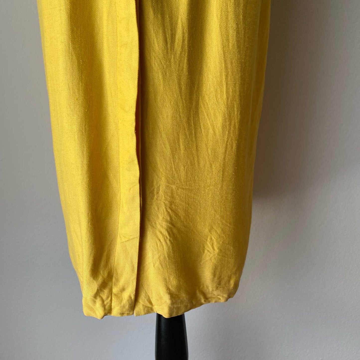 Danny & Nicole sz L silk/rayon yellow midi dress