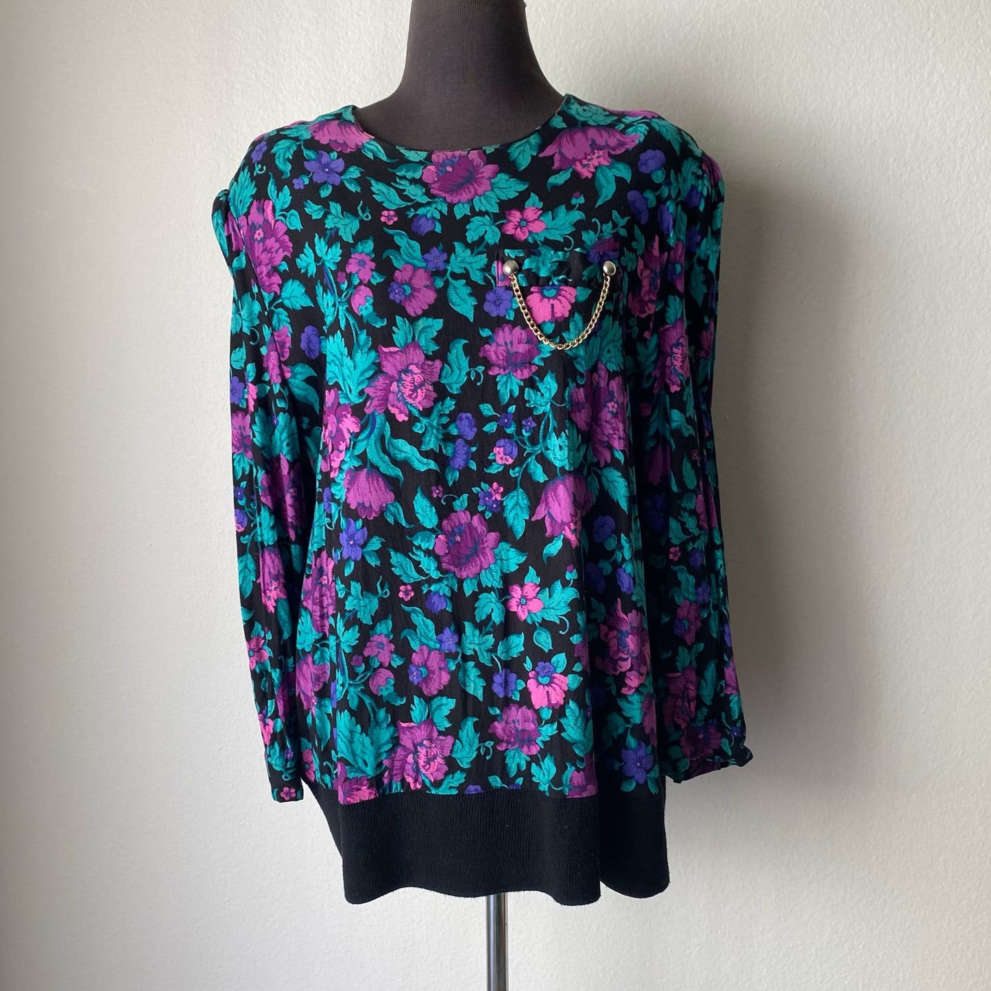 CB sz M Made in U.S. floral Vintage blouse