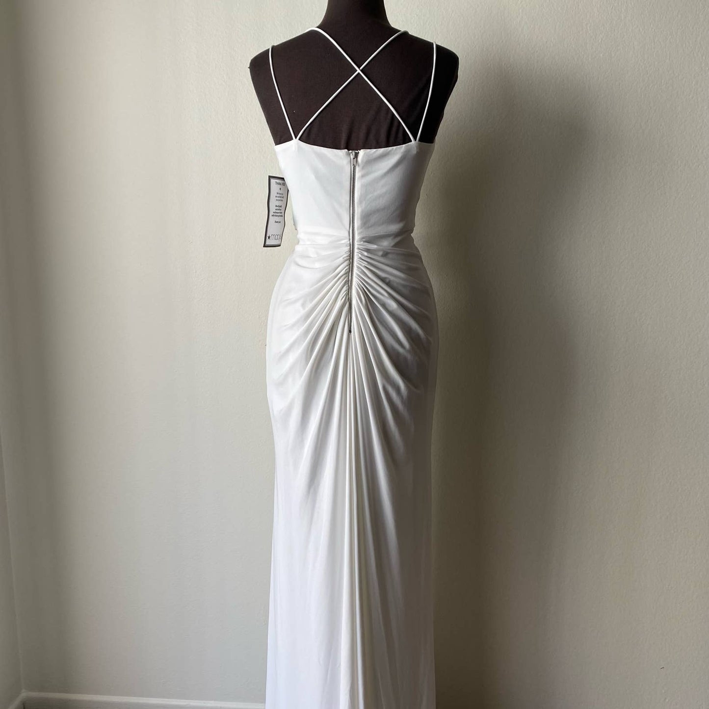 Adrianna Papell sz 6 Jersey long ruched v-neck evening dress NWT