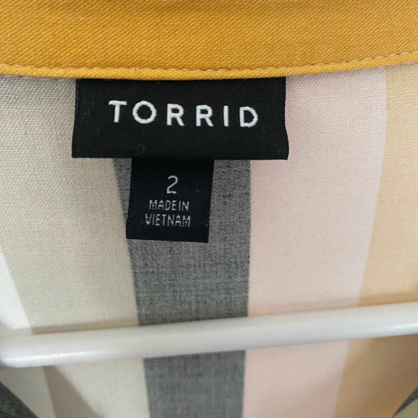 Torrid sz 2 stripped button down knee length dress