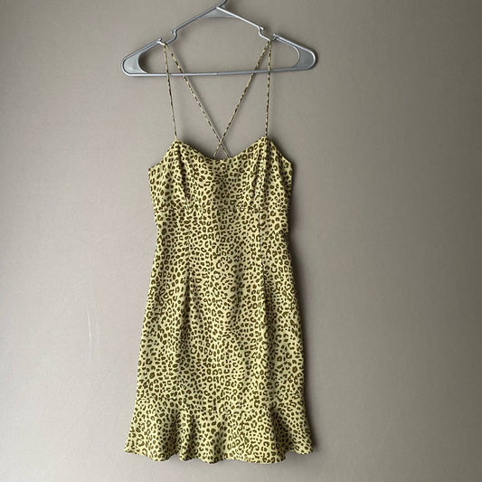 Zara sz S cheetah print spaghetti strap mini dress