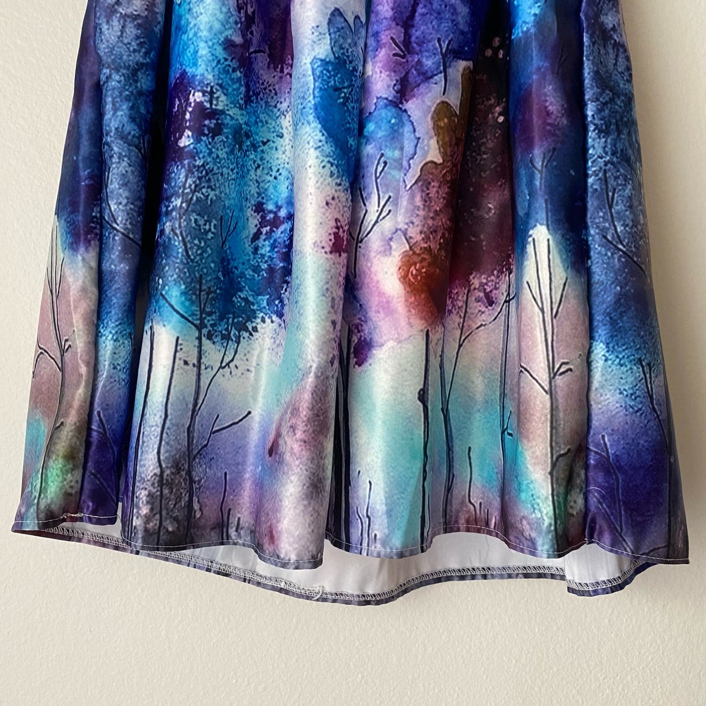 Choies sz M blue abstract midi flare fairy Y2k skirt