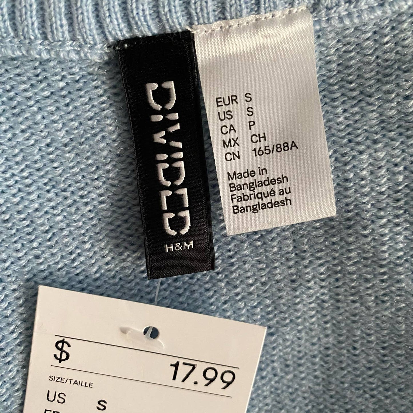 H&M sz S plaid cropped sweater NWT