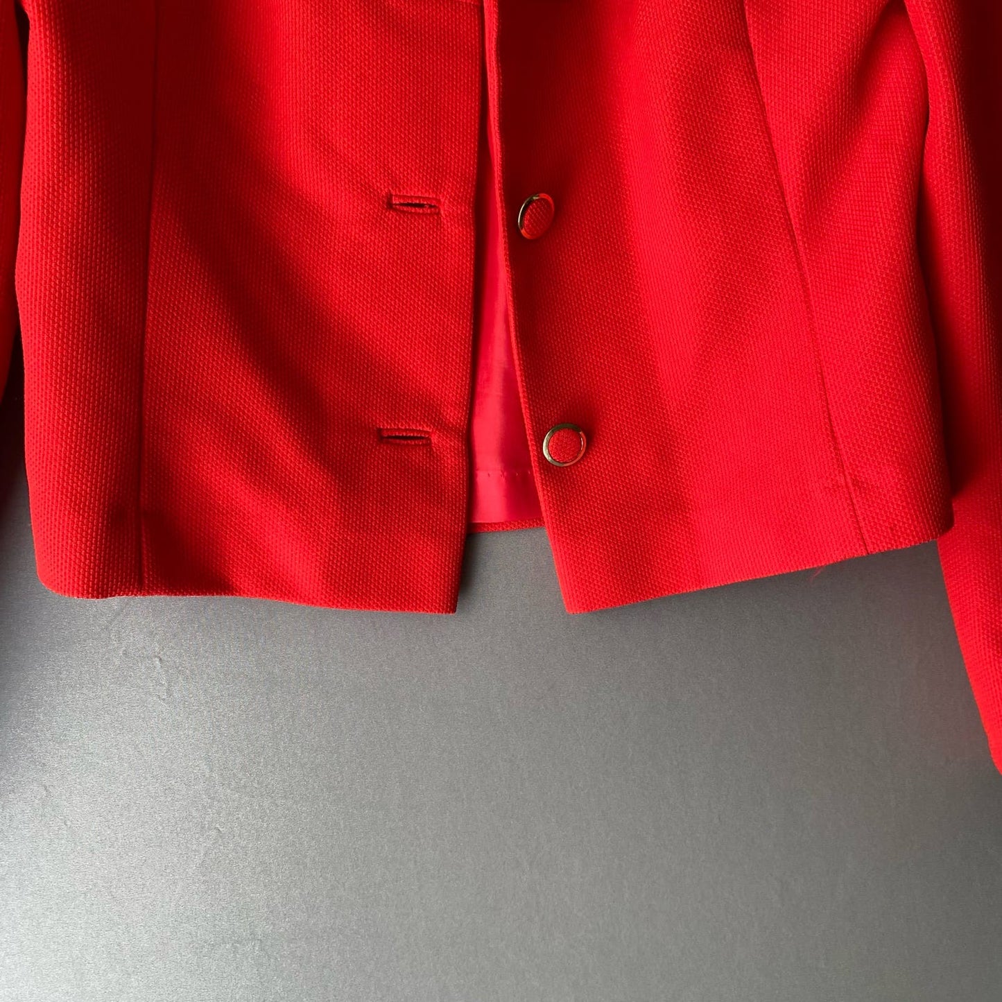 Alfred Werber *Vintage* sz M red white 70s polyester 2pc business suit