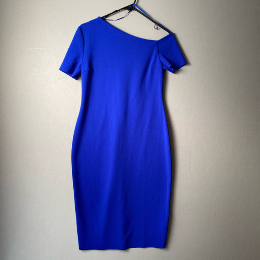 Zara size medium short sleeve sheath asymmetrical neckline dress