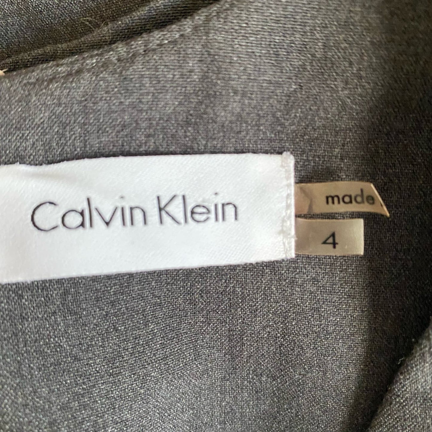 Calvin Klein sz 4 grey built in buckle office sheath dress NWOT