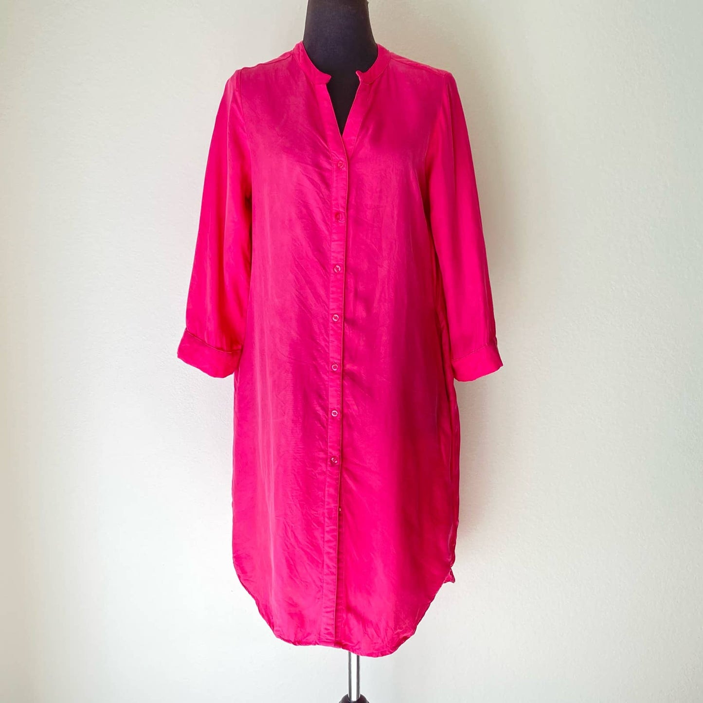 Joh Anthropologie sz M button down oversized shift minimalist tunic dress