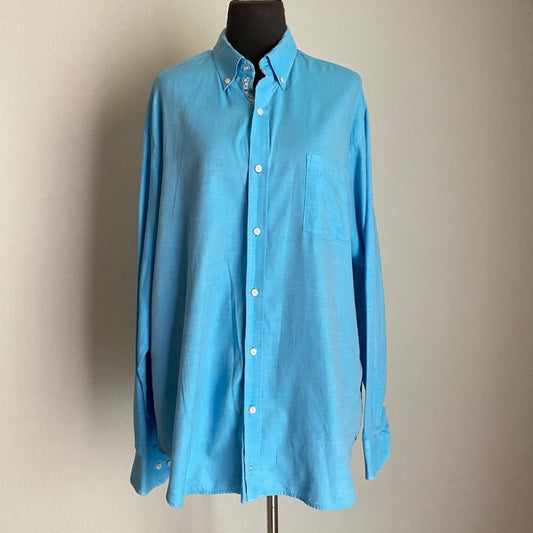 Tailorbyrd  sz XL blue 100% Cotton button shirt
