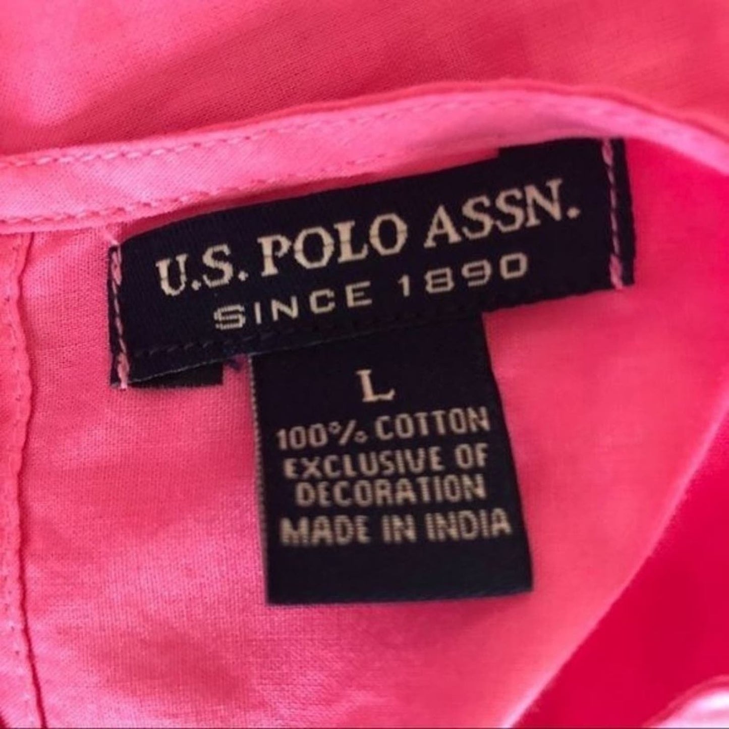 US Polo Assn. sz L 100% cotton crop ruffle blouse