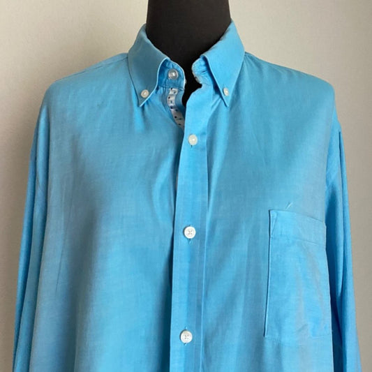 Tailorbyrd  sz XL blue 100% Cotton button shirt
