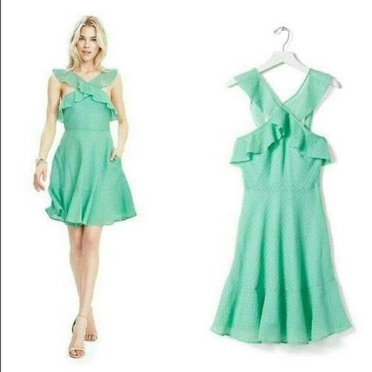 Banana Republic sz 2 green 100% cotton vintage inspired summer dress