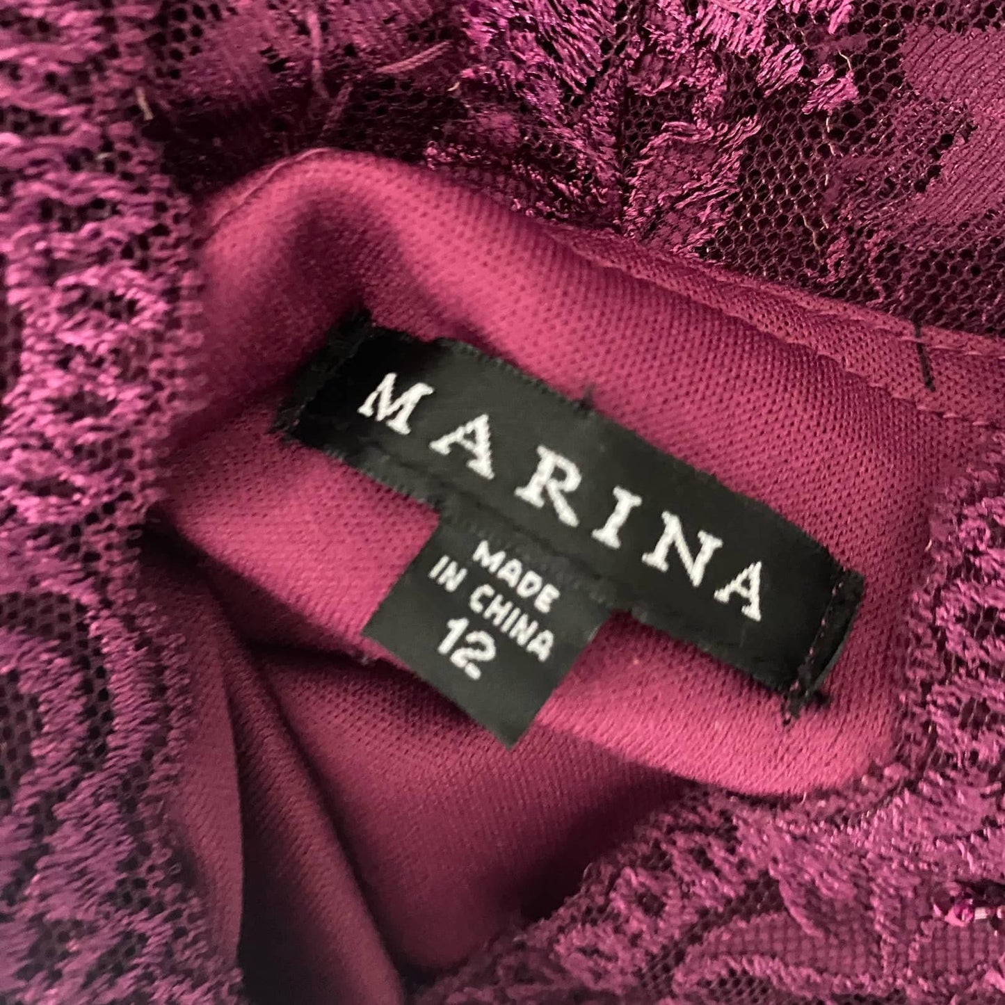 Marina sz 12 sequin lace sheath dress NWT
