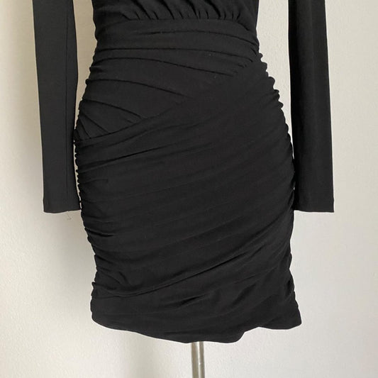 Zara sz XS black formal sheath mini cocktail party dress