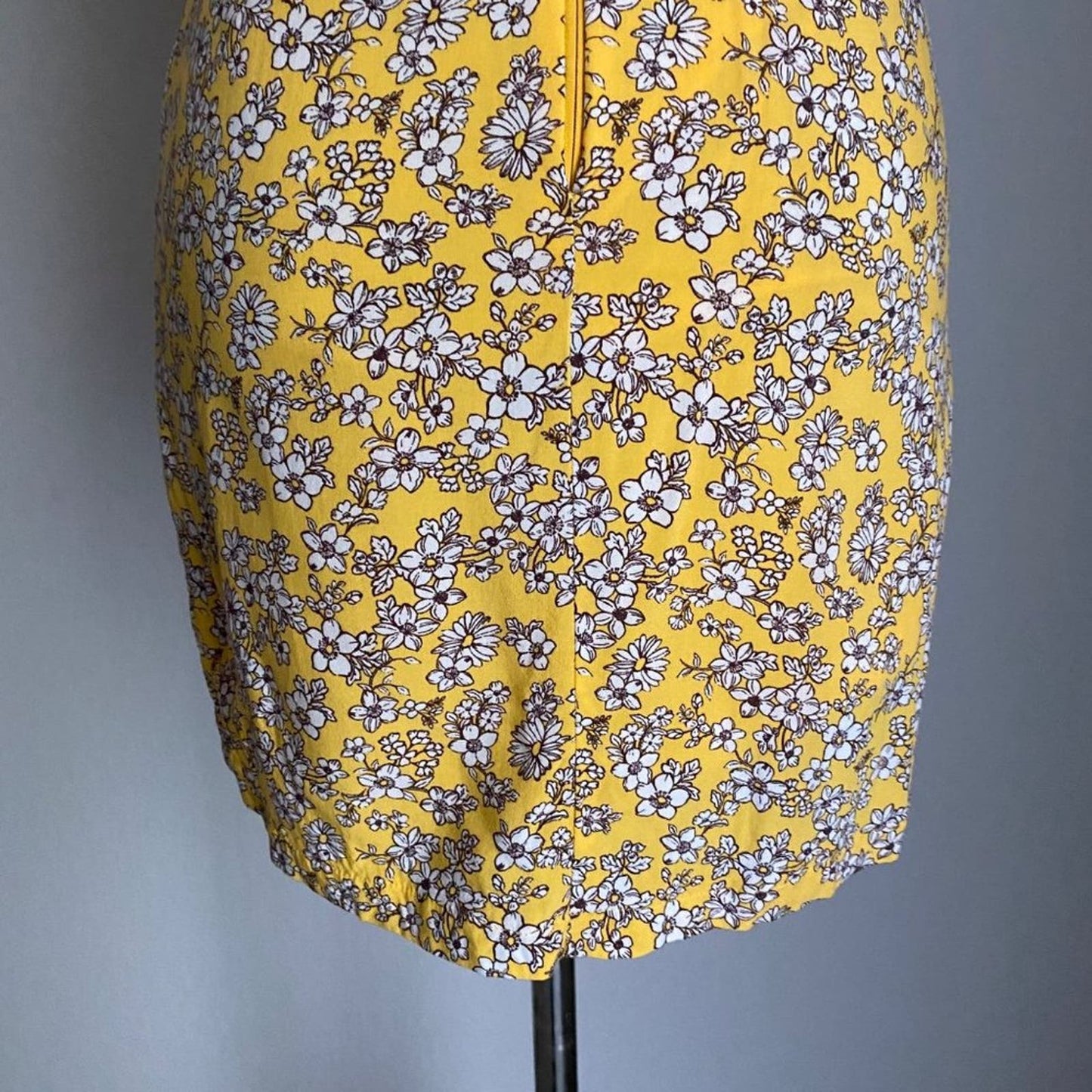 Favlux sz S Spaghetti strap V neck floral yellow mini sun dress