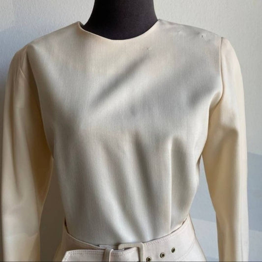 Alex de Bolzan sz 6 Vintage buttoned back belted 100% pure wool suit
