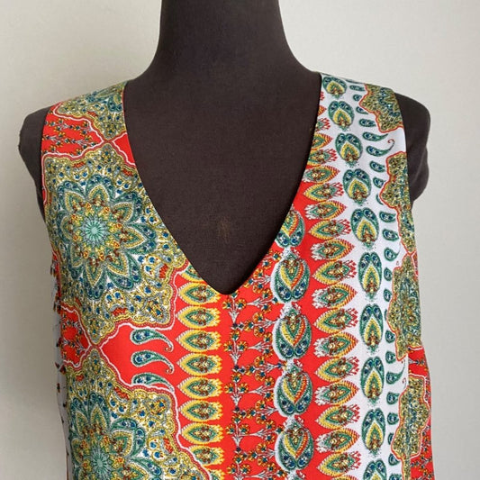 Rose & Olive sz S red bright boho hippie blouse