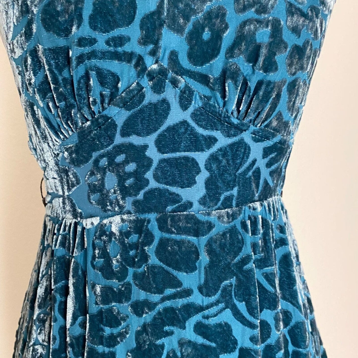 Anthropologie Moulinette Soeurs sz 0 silk vintage velvet boho dress