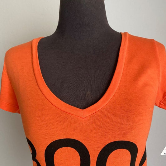 Fifth Sun sz S orange cotton "BOO" halloween shirt