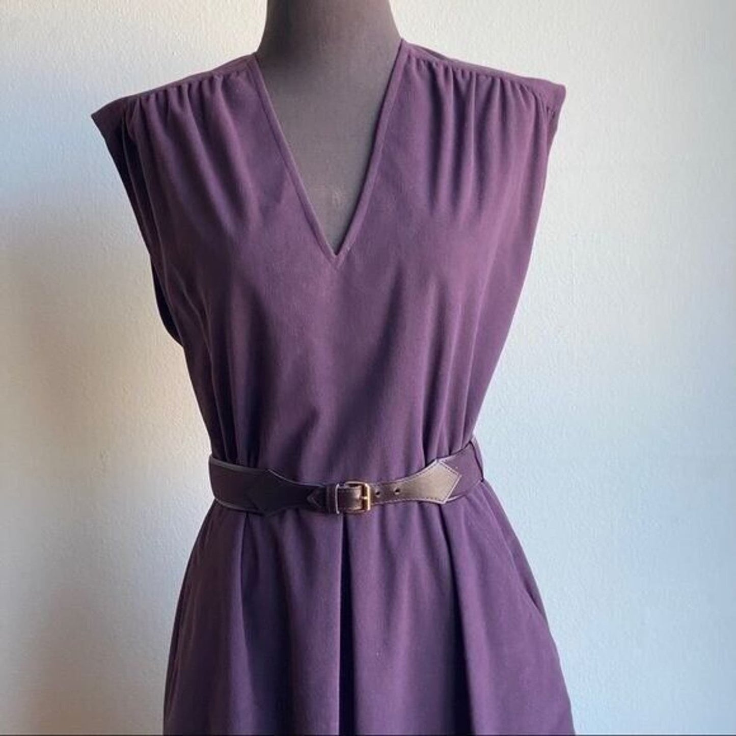 St. Micheal sz M **Vintage** midi 50s belted flare dress