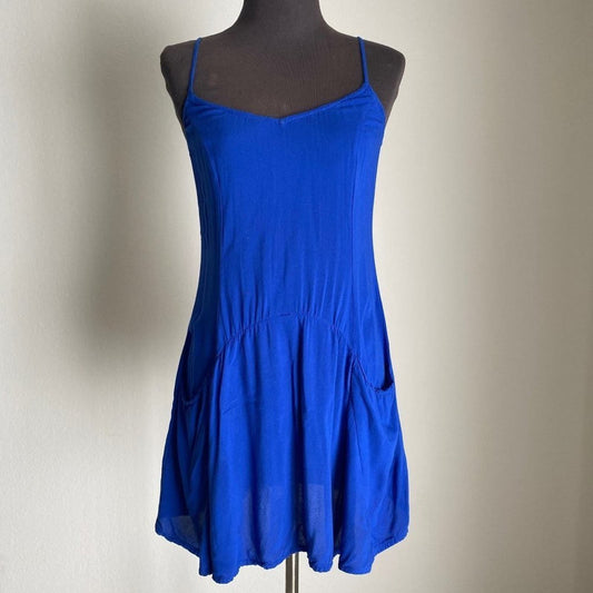 American Eagle sz XS blue spaghetti strap slip mini dress