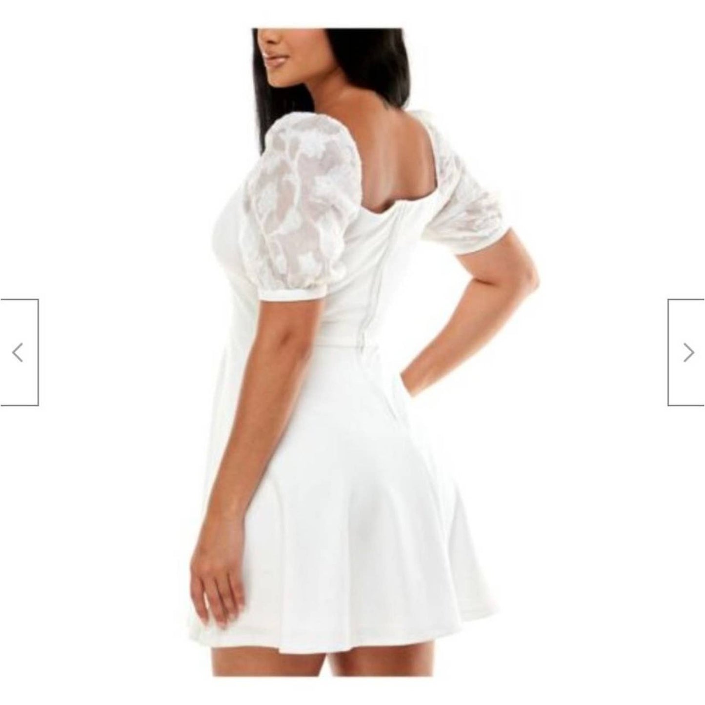 Speechless sz 9 white fit & flare short sleeve mini dress NWT