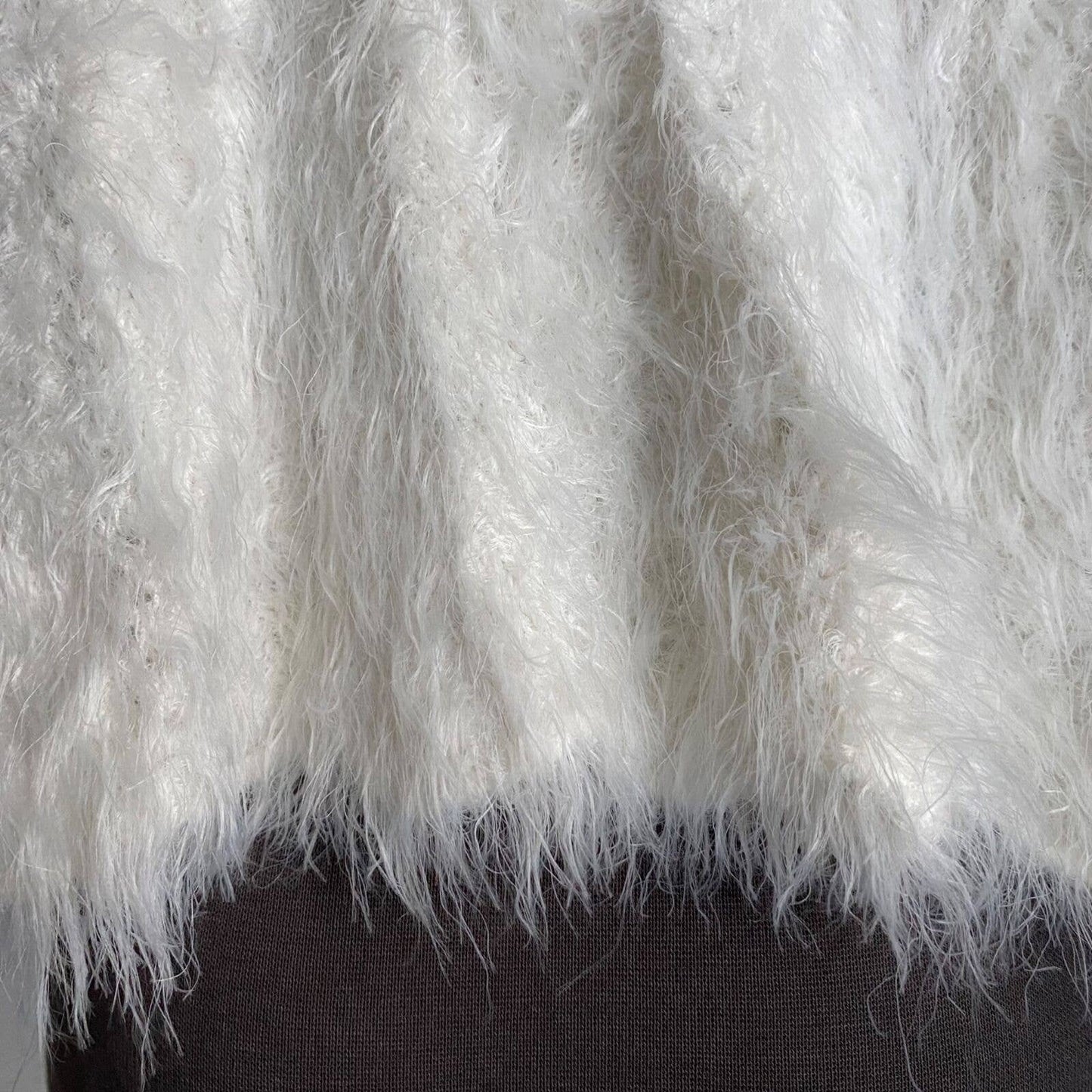 Anthropologie sz XS white faux vegan fur coat NWT