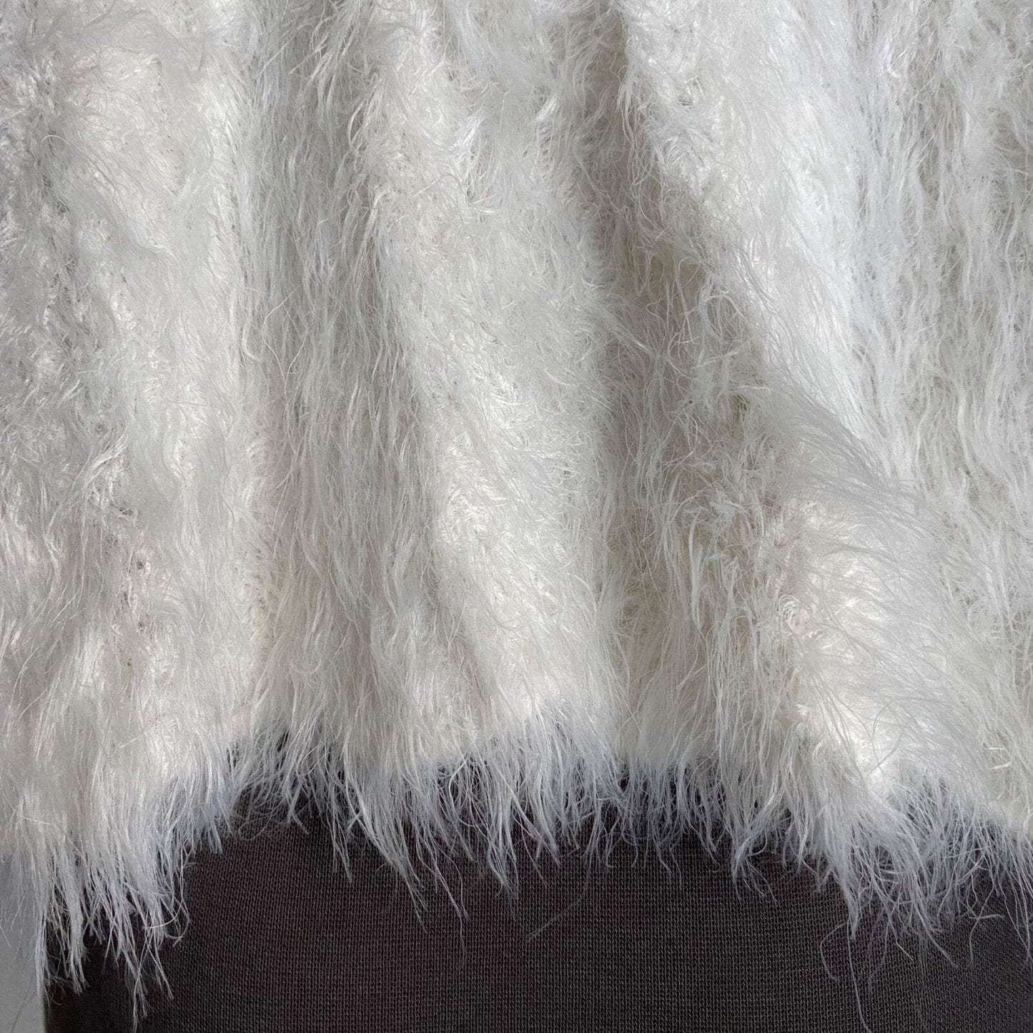 Anthropologie sz XS white faux vegan fur cropped cardigan NWT