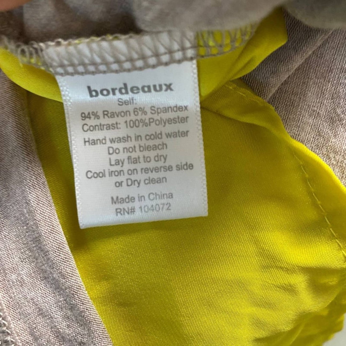 Bordeaux Anthropologie sz S  v-neck layered yellow grey pocket boho T-shirt