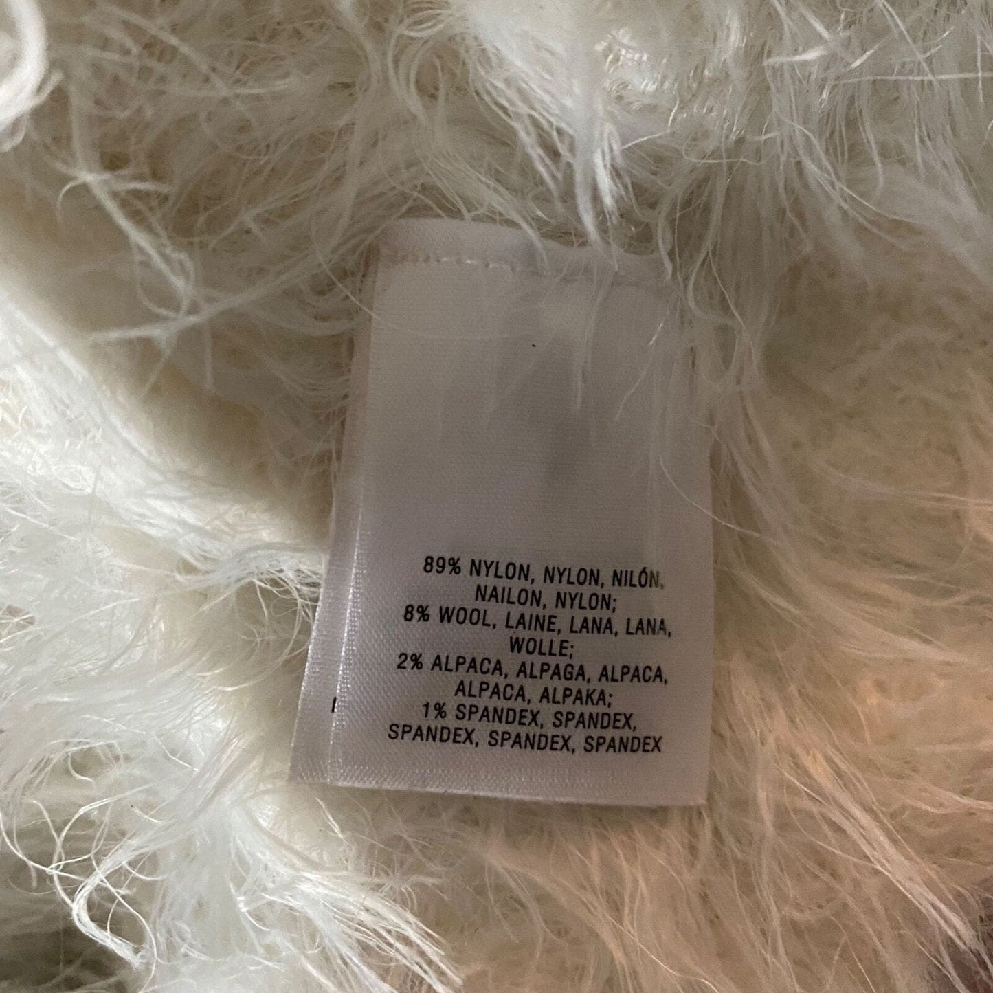 Anthropologie sz XS white faux vegan fur cropped cardigan NWT