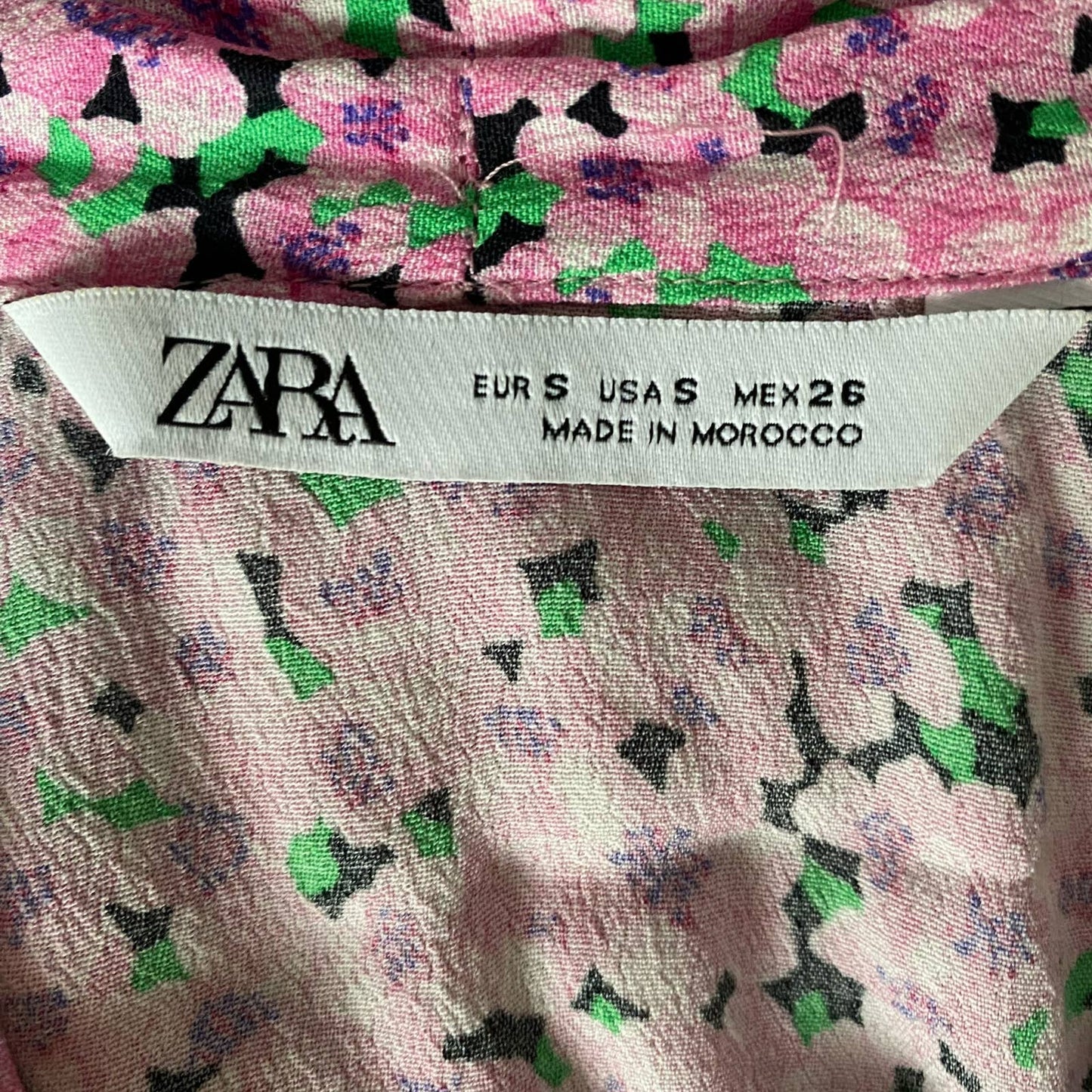 Zara sz S floral short sleeve boho top