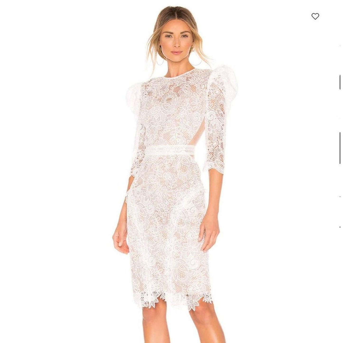 Bronx and Banco REVOLVE sz 10 back cut out Medeleine white lace dress NWT